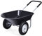 GOPLUS Brouette Jardin à 2 Roues pour Jardinage, Chariot de Jardin 75L Charge 100kg, Chariot de Jardin avec Poignée, Cadre en Fer 140x65x65CM(Noir)