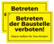 Betreten der Baustelle verboten Schilder –Schild Eltern haften für ihre Kinder – PVC-Hartschaumplatte (30 x 20 cm) (2)