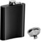 Hip Flask 4oz, Hip Flasks for Men with Funnel, Whisky Flask Alcohol Black 304 Stainless Steel 100% Waterproof, Portable Pocket Hip Flasks for Personalised Groomsmen Gifts Bar Party Drinking