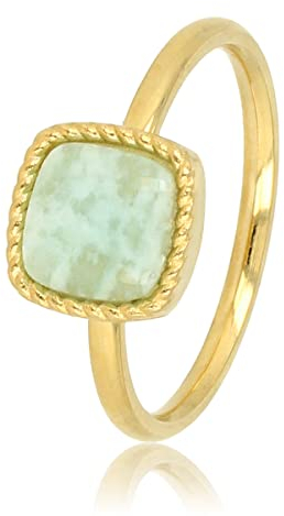 My Bendel Kleiner Siegelring mit Amazonit-Edelstein- Stylischer Ringe für Damen mit echtem Edelstein - Bleibt schön und Verfärbt Nicht - Stapeln Ringe - mit Luxuriösen Geschenkverpackung