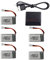 Chargeur de batterie 5 en 1 Hero-S avec 5 batteries Li-Po 3,7 V 550 mAh et câble de charge USB pour quadricoptères H99W, H31, H6C, H98, TR-C385, TR-P51, TR-F22