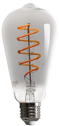 NCC-Licht 6 x LED Spiral Filament Leuchtmittel ST64 Edison 5W E27 Rauchglas 100lm extra warmweiß 1800K DIMMBAR