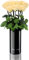 EG EMMIE GRAY Classic Vase Set | Long Stem Infinity Rosen inkl. schwarzer Glasvase - Luxuriöser Rosenstrauß aus echten Premiumrosen, die 1-3 Jahre halten, (Champagne, 10 Rosen)
