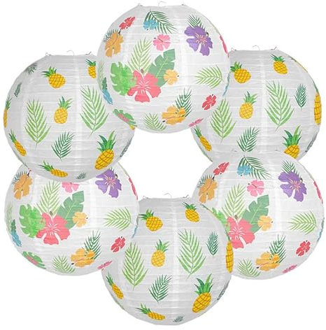 XNSHUN Hawaii Hängende Papierlaterne, Sommer Party Deko Geburtstag Deko Lampions Deko, Papier Lampions Set, Laternen Party Dekorationen Für Hawaii Strandparty Mottoparty Gartenparty