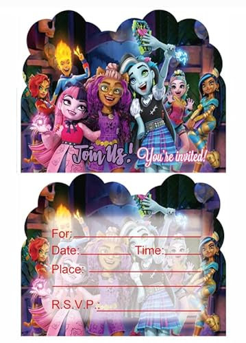 NINIMBLE 20 x Monster High Geburtstagsparty-Einladungen, Monster High, Geburtstagsparty-Zubehör, Dekoration (1)