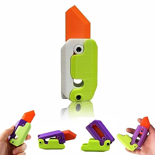 ESPRY 3D Printing Fidget Knife Toy,Gravity Knife Toy,Plastic Fidget Toys,3D Printed Plastic Knife,3D Printed Gravity Knife Fidget Toy,Turnip Knife Carrot Knife Toy (B)