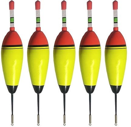 Angel-Bobber-Set mit 5 weichen Eva-Schaum-Schwimmern mit einsteckbarem Leuchtstab-Design für Zander, Karpfen, Barsche(20G)