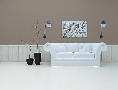 A.S. Création Leinwandbild Vogel im Landhausstil - Kunstdruck schwarz weiß - 90x60 cm Querformat - Moderne Wanddekoration Schlafzimmer Wohnzimmer Küche - Bild auf Keilrahmen