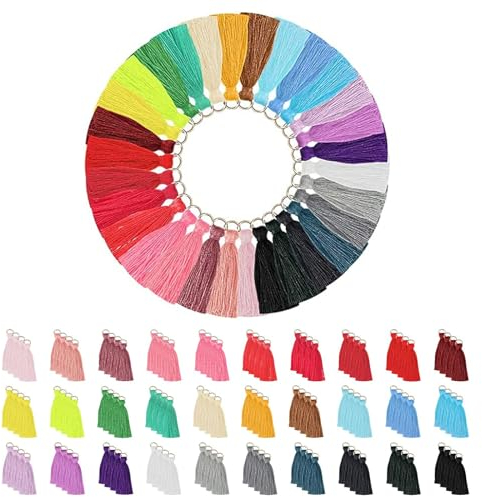 100 Stück Bunt Quaste Anhänger Troddel, 3cm Mini Quasten Anhänger, Baumwolle Quaste Anhänger, für DIY Schmuck Ohrring Basteln, Armbänder, Schlüsselanhänger