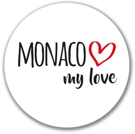 Huuraa Aufkleber Monaco my love Geschenk 10cm Sticker Monaco Geschenkidee