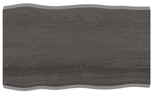 Massivholz Tischplatte Baumkante Massivholzplatte Baumkanten Holz Platte Ersatztischplatte Holzplatte für Heimwerker, Arbeitsplatten & Tische, 100x60x4 cm Massivholz Eiche Behandelt Baumkante