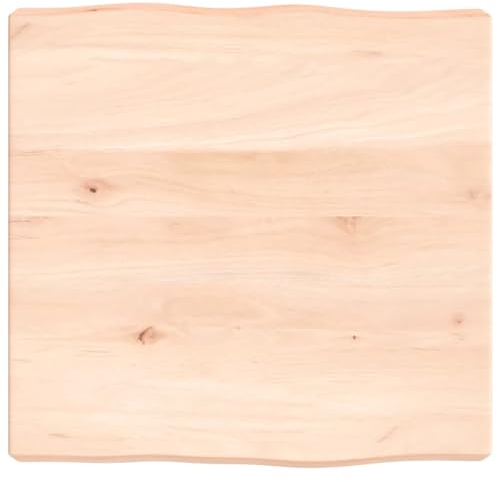 INLIFE Tischplatte 40x40x6 cm Massivholz Eiche Unbehandelt Baumkante,4,55 KG,363862
