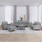 Festnight 3-2-1 Sofagarnitur Couchgarnitur Loungesofa,Sofa 3 Sitzer + Sofa 2 Sitzer + Sessel + Fußhocker Stoff, Sofas & Couches, Sofas für Wohnzimmer/Schlafzimmer/Büro/Wohnung Hellgrau