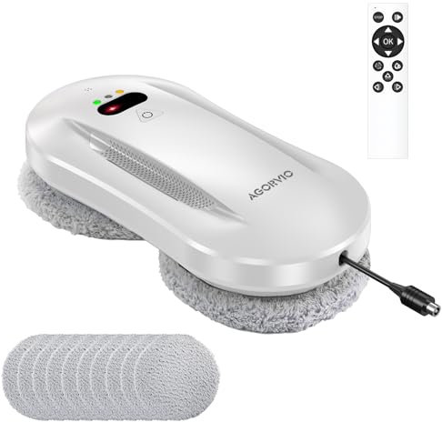 AGORVIO Window Cleaning Robot with Auto Water Spray & Smart Navigation, Automatic Window Cleaner Robot for Inside/Outside Glass with Triple Safety System, Edge Detection and Remote Control
