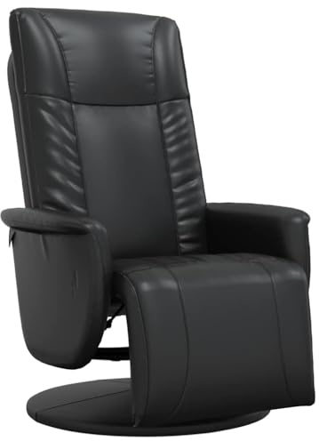 vidaXL Relaxsessel mit Fußteil Schwarz Kunstleder