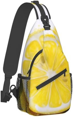 KHiry Borsa a tracolla con tracolla gialla e limone, resistente, borsa da viaggio casual unisex, Giallo limone, Taglia unica