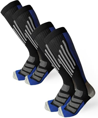 KIZI 2 Paia CALZE SPORTIVE UOMO DONNA, Lunghe fino al Ginocchio Termiche Calze SPORTIVE adatte per sport invernali Made in Italy varie taglie dalla 35 alla 50