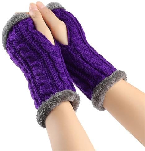 Fulidngzg Armstulpen Damen Winter Y2K Warm Fausthandschuhe Thermo Teenager Mädchen Fingerlose Handschuhe Handstulpen Schwarz Touchscreen Pulswärmer Winterhandschuhe