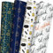 WAPLIGHAL Eid Geschenkpapier für Männer Frauen Kinder – Halbmond, Sterne, Laterne, Ramadan Kareem und Eid Mubarak Buchstaben-Designs – islamisches Geschenkpapier für Eid al-Fitr, Geburtstag