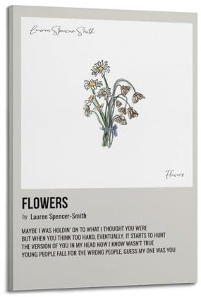 klouds Lauren Spencer Smith Poster mit Songblumen, dekoratives Gemälde, Leinwand, Schlafzimmer, Kunst, Wohnzimmerdekoration, modernes ästhetisches Poster, 30 x 45 cm, Rahmenstil
