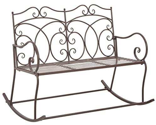 QJBSAVVA Gartenbank, Eckbank Esszimmerbank KüChenbank Blumenhocker Geeignet für Büro Wohnzimmer Esszimmer Flur 104 cm Eisen Antik Braun