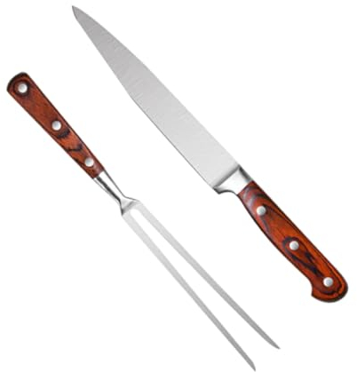 Sosoport Grillmesser und grillspachtel Grill Messer Grillgabel und - Carving Grillzubehör und Messer zum Grillen Teppanyaki einstellen westliches Messer Grillwerkzeug