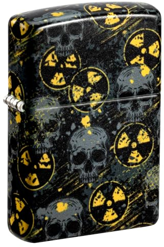 Zippo Sturmfeuerzeug - Nuclear Skull Design - 540 Colour - Nachfüllbar - Wiederverwendbar - Windfestes Design - Geschenkbox - Made in USA