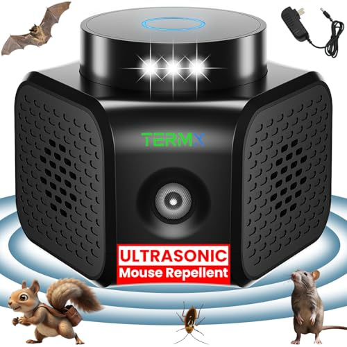 Termx Ultrasonic Pest Repeller Indoor 4 Modes No Touch Solution Pest Repellent Ultrasonic Plug in Electronic Mouse Repellent Devices Rat Deterrent Indoor for House Attic Office Garage Warehouse RVs