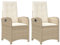 Willood Gartensessel mit Kissen 2er Garten Liegestühle Verstellbar Beige Poly Rattan
