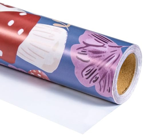RUSPEPA Geschenkpapierrolle – Mini-Rolle – Pilz-Design, ideal Für Geburtstag, Urlaub und Party – 43,2 cm x 10 m