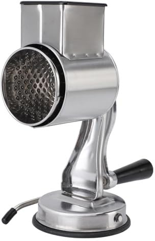 Rallador de Queso, Rallador Manual de Verduras, Trituradora de Manivela de Acero Inoxidable con Ventosa Segura, Eficiente y que Ahorra Mano de Obra, para Cortar Verduras, Frutas