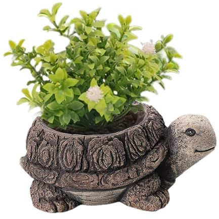Macetas suculentas de animales, bonitas macetas, creativas, tortuga, rana, erizo, suculentas, maceta de cemento, macetas de jardín, decoraciones de tortuga para interiores y exteriores