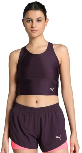 PUMA Damen Run Ultraform Crop Tanktop M Midnight Plum Purple ?Rundhals-Tanktop mit dryCELL Damen