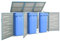 Vopese Triple Wheelie Bin Shed 207x77.5x112.5 cm Stainless Steel, Durable Wheelie Bin Storage Shed Hideaway, Dustbin Sheds, Outdoor Patio Garden Container