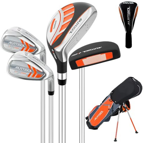 XDriveMax 5 Pieces Junior Golf clubs, Golf Set 5-8 Includes Stand Bag, 5# Hybrid, 6/7#, 9/P# Irons and Putter Right Hand