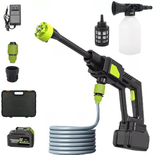 ACESOME Cordless Pressure Washer, 300W Portable Power Washer with Rechargeable Battery, 6-in-1 Nozzle, Handheld High-Pressure Car Washer Gun for Home/Floor