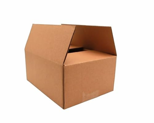 Faltkarton 200x150x90 mm Einwellig Braun | Extra Stark Versandkarton für Versand | Quadratisch Klein Versandkarton (60)