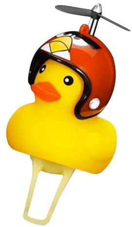 Gelbe Ente Auto Ornament, Fahrrad Quietscheente Mit Helm, Die Süße Fahrradhupe Mit Propeller, Ente Fahrrad Bell Fahrradklingel Fahrraddekorationen, Rubber Bike Deko, Kinder Tier Ente Nett Klingel