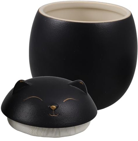ABOOFAN Pot à Thé en Céramique Élégant avec Motif de Chat Récipient Hermétique pour Le Stockage Du Thé à Domicile Ou Au Bureau
