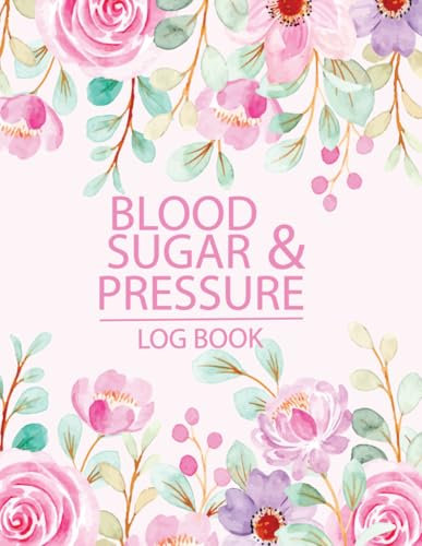 Blood Sugar & Blood Pressure Log Book: Dual Diabetes and Blood Pressure Tracking Notebook | Blood Glucose Level Recording Log | Purple Floral Garden Cover