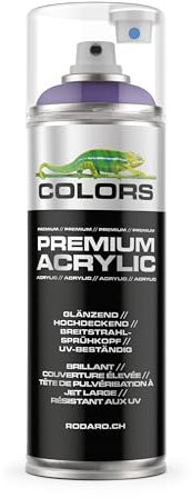 COLORS Premium Acrylic Sprühfarbe 400ml – Hochdeckender Sprühlack für Innen & Außen, Spraydose für DIY-Projekte - RAL 4005 - Blaulila Glanz