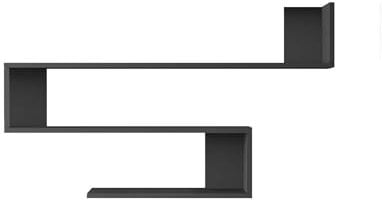 Rebecca Mobili Design-Bücherregal, Wandregal, dunkelgrau, Spanplatte, für modernes Wohnzimmer, moderner Hängeschrank - Maße HxBxT: 71,5 x 120 x 14,5 cm - Art. RE7201