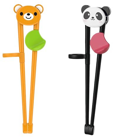 2 Pcs Kids Chopsticks,Reusable Chopsticks for Beginners,Cute Non-Slip Training Chopsticks,Suitable for Children Toddler Beginners Right or Left Hand, Snack Chopsticks, Tweezers Food Clips