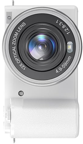 SWE Digitalkamera 4K 64MP Digital Fotokamera mit 12X Optischer Zoom und WLAN, Autofokus Digitale Kamera Kompakt mit Schutzhülle, 64G Speicherkarte, 2 Akkus und Ladegerät für Einsteiger Hobbyfotograf