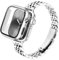 wipalor Metall Armband Kompatibel mit Apple Watch Armband Damen mit Gehäuse 40mm Serie 6 5 4 SE, Edelstahl Band für Apple Watch Einstellbar Metall Ersatz für iWatch Band mit Gehäuse-Silber