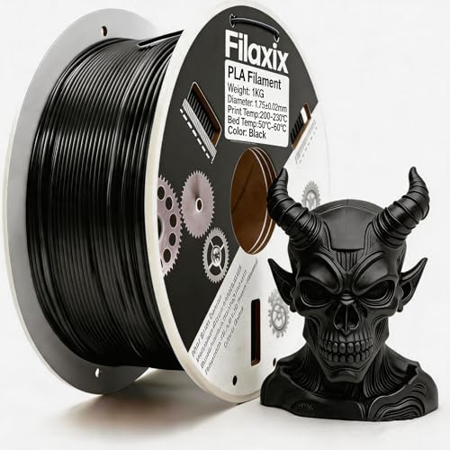 PLA Filament 1.75mm,3D Printer Filament, 1kg (2.2lbs), Compatible with Bambu FDM 3D Printer,Black