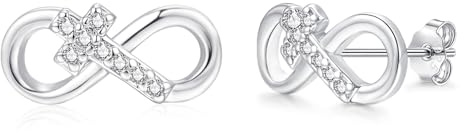 Cangall Ohrstecker Silber 925 Klein, 925 Sterling Silber Blumen/Pet Paw/Unendlichkeit Kreuz Ohrstecker mit Zirkonia, Süße Flache Ohrringe Stecker, Schlafen Knorpel Ohrringe für Damen Männer