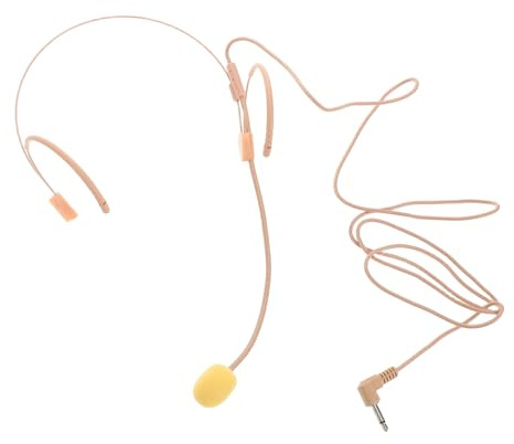 ARTSEWPLY Over Ear Kondensatormikrofon mit Draht Bodypack Sender Doppelohr Bügel Headset Mikrofon für Sprachverstärker Langlebig Klare Audioqualität für Lehrer und Führer