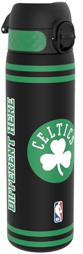 NBA Boston Celtics Water Bottle, 500 ml/18 oz, Leak Proof, Easy to Open, Secure Lock, Dishwasher Safe, BPA Free, Hygienic Flip Cover, Carry Handle, Fits Cup Holders, Easy Clean, Carbon Neutral