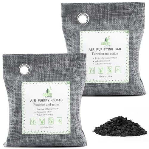 AYUMAL Bamboo Charcoal Air Purifying Bags, Odor Eliminator 100g (2 Packs) | Activated Charcoal Bags, Removes Odors and Moisture, Lasts 2 Years, For Home, Car, Pets, Bathroom, Basement
